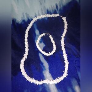 Vintage Sea Shell Necklace And Bracelet Set